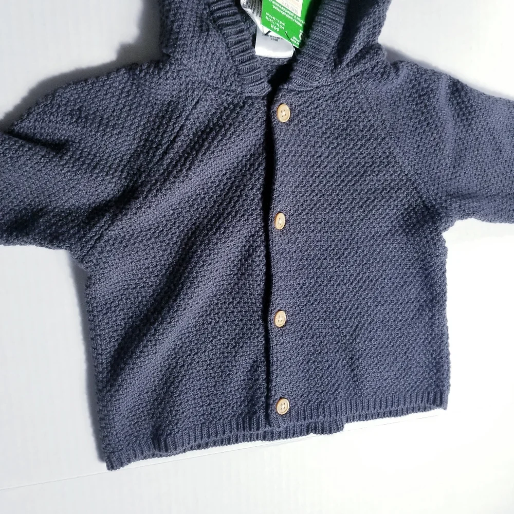 NWT MODERN MOMENTS GERBER KNIT CARDIGAN SIZE 6-9 MONTHS DARK GRAY